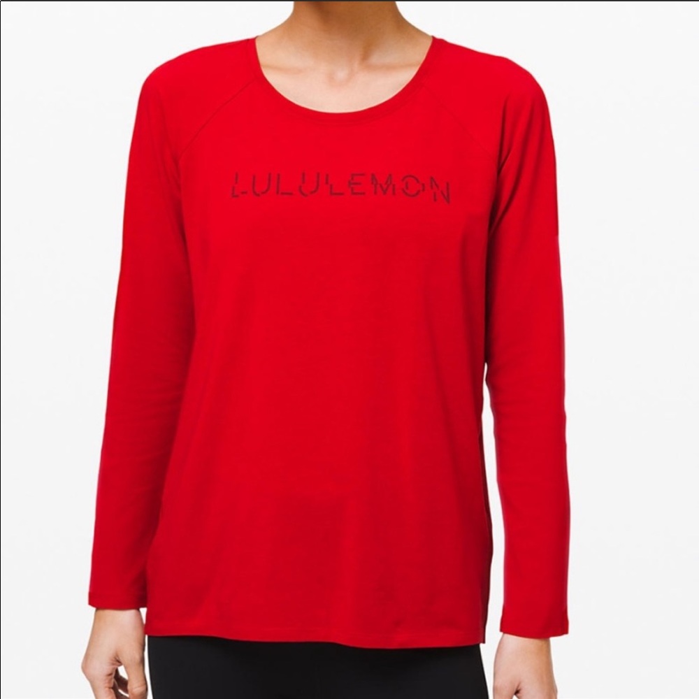 Lululemon Emerald Long Sleeve in Dark Red